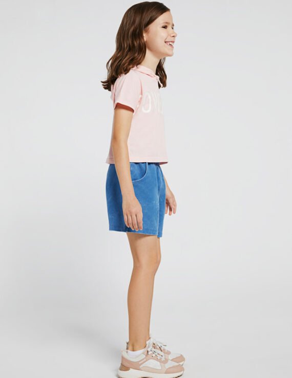 Worn effect shorts girl ss22 mayoral