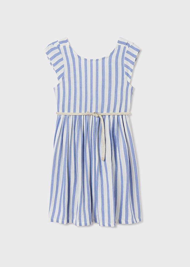 Stripes belt dress girl ss22 mayoral