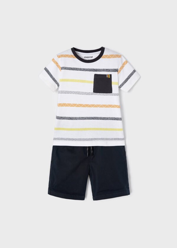 Bermuda stripes t-shirt set boy mayoral ss22