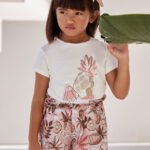 Patterned shorts with bow girl mayoral