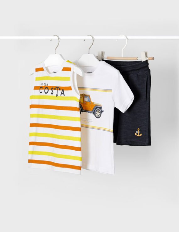 Knit set of 2 patterned t-shirts boy mayoral ss22