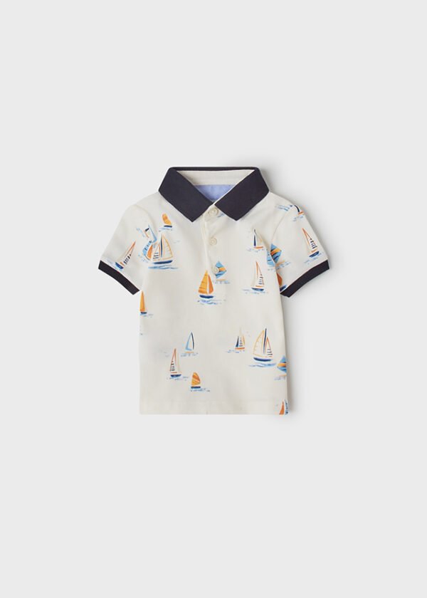 Short sleeve patterned polo shirt baby boy mayoral ss22