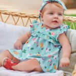 ECOFRIENDS patterned dress with headband newborn girl