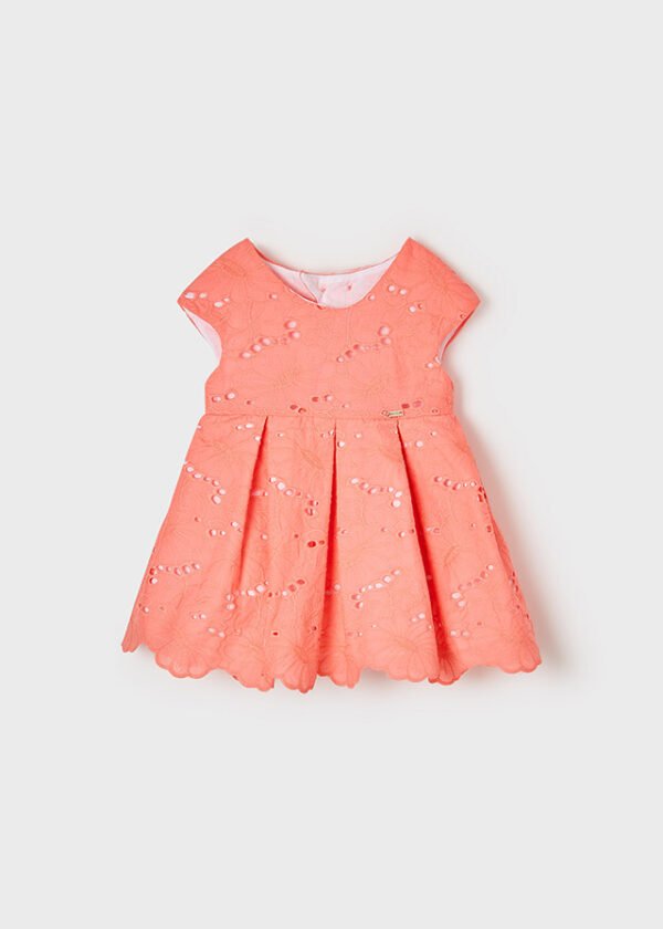 Embroidered dress baby girl mayoral ss22