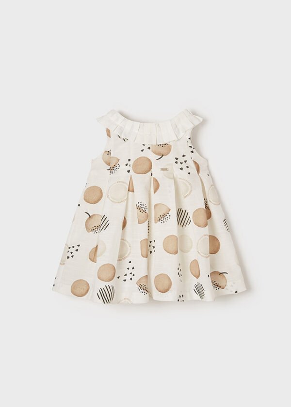 Pleated patterned dress baby girl mayoral ss22