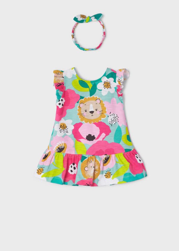 ECOFRIENDS patterned dress with headband baby girl mayoral ss22