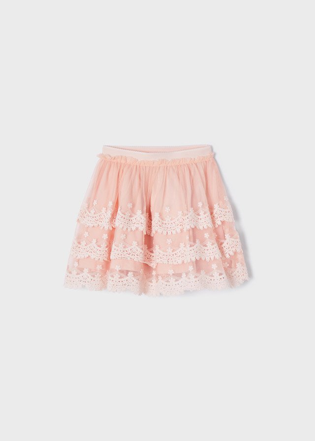 Embroidered tulle skirt girl mayoral ss22