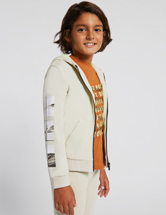 Hoodie with zip and neon details boy mayoral ss22