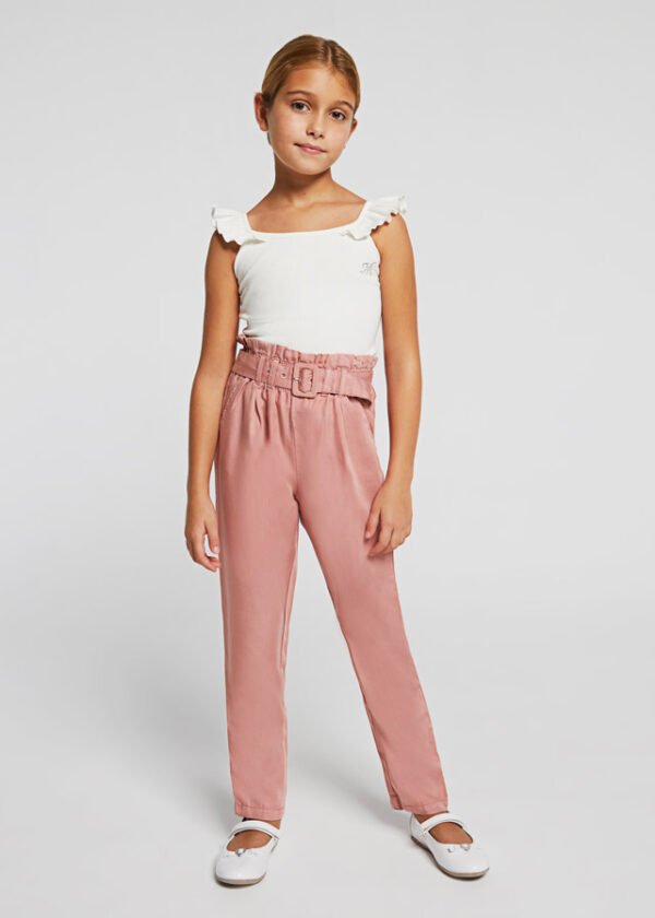 ECOFRIENDS Lyocell Tencel™ long trousers with belt girl mayoral