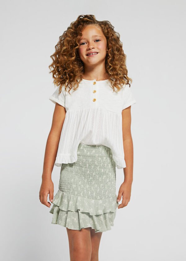 Smocked stitching skirt girl mayoral ss22