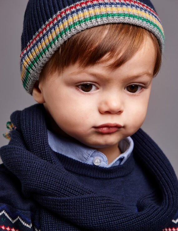 Hat and scarf set with mittens baby