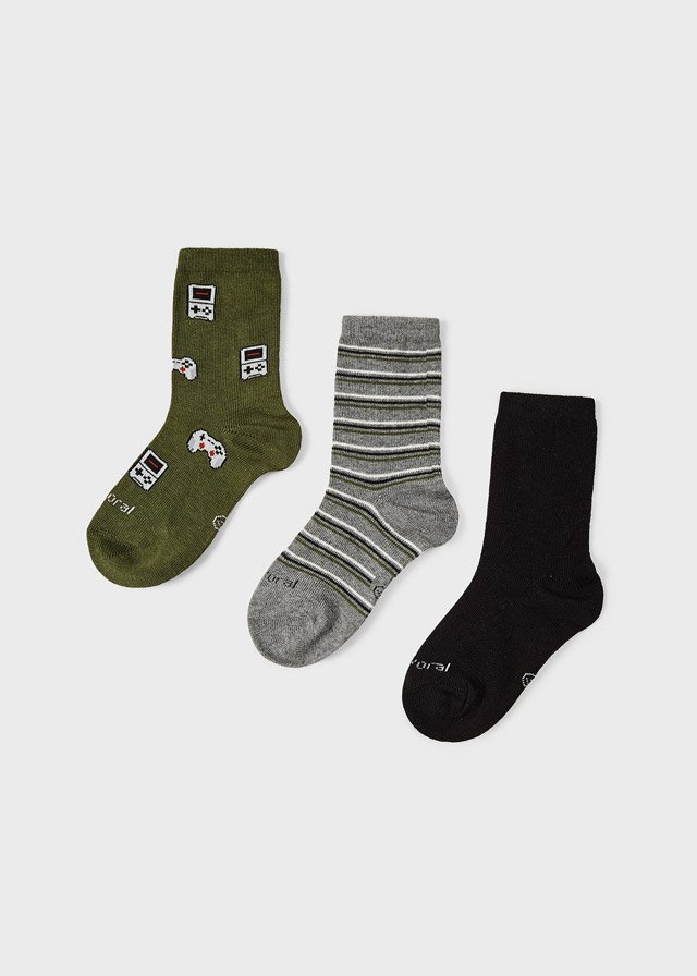 12-10322-082-L-4 ECOFRIENDS pack of 3 jacquard socks boy