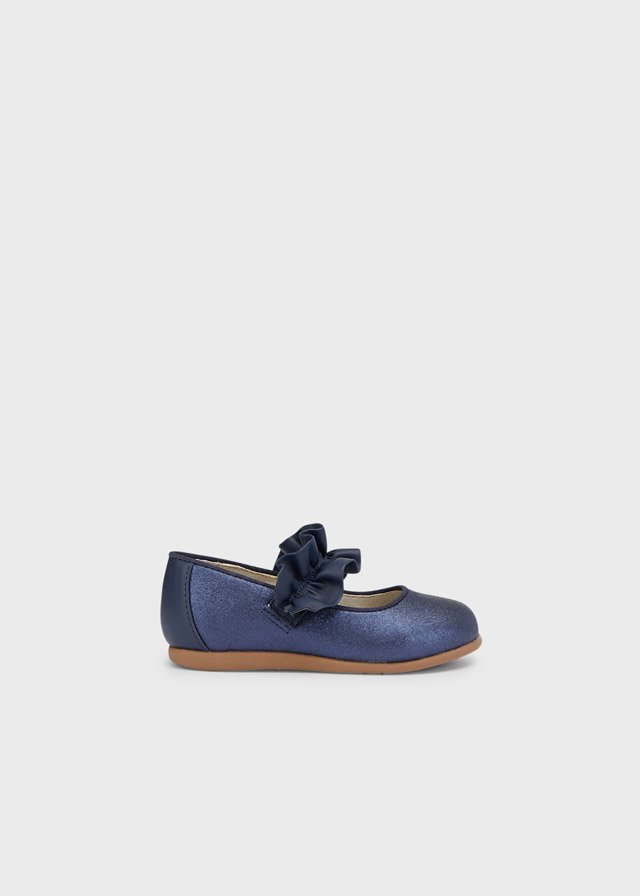 12-42304-022-L-4 ECOFRIENDS ruffle Mary Jane shoes baby