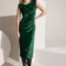 Green velvet dress