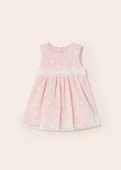 Embroidered organza dress baby
