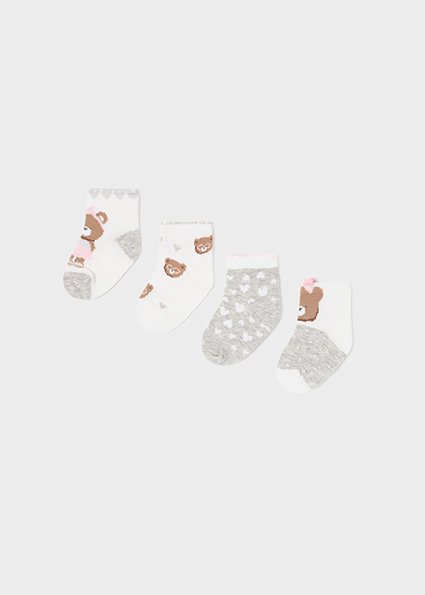 4 pack organic cotton print socks newborn