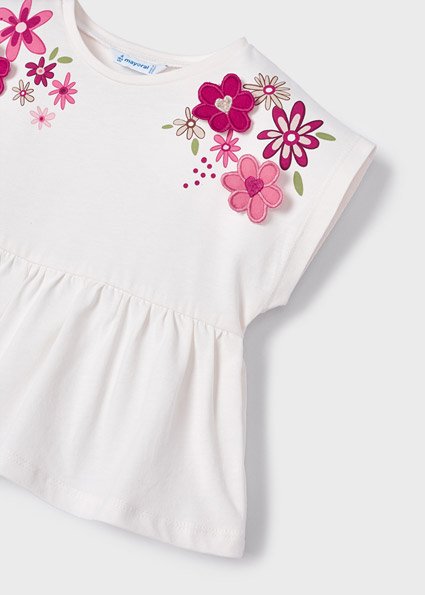 Sustainable cotton embroidered T-shirt girl
