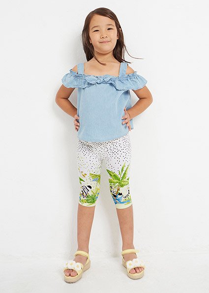 Sustainable cotton print leggings girl