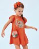 Appliques dress with bag girl