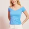 Wide shoulder elastic top