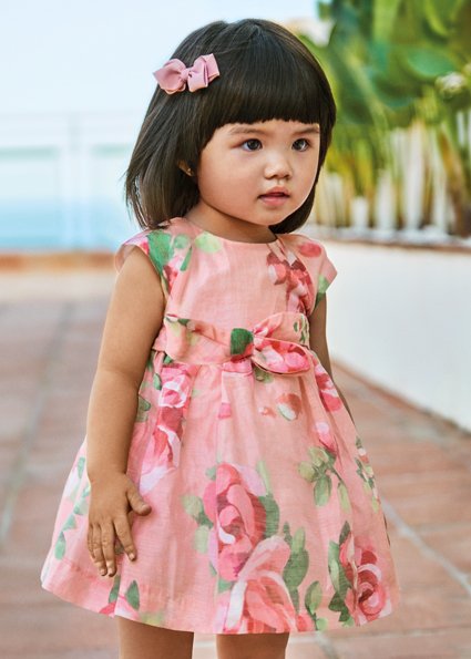 Floral linen dress baby
