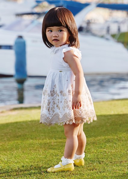 Embroidered linen dress baby