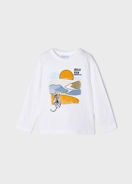 ustainable cotton print long sleeve T-shirt boy