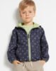 Windbreaker for boy. Hooded collar. Front, central zip fastening. Side pockets. This is a reversible item. Windbreaker Outside 100% Polyester Inside 100% Polyester Washing instructions