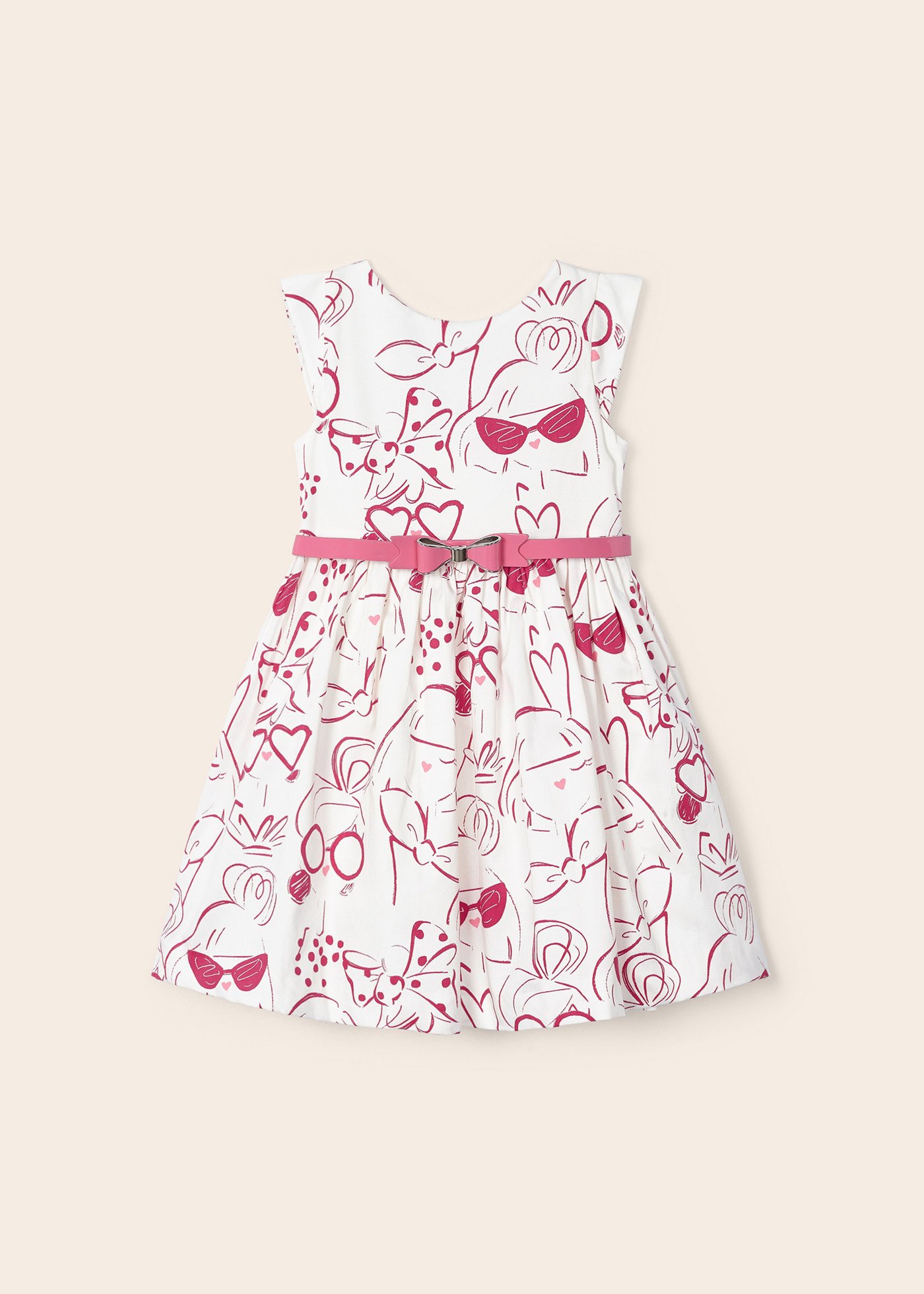 Print dress with belt girl