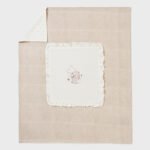 Sustainable cotton embroidered baby blanket baby