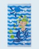 Print towel with built-in backpack girl