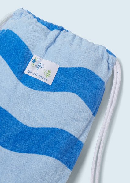 Print towel with built-in backpack girl