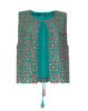Multi Green Crochet Vest Set