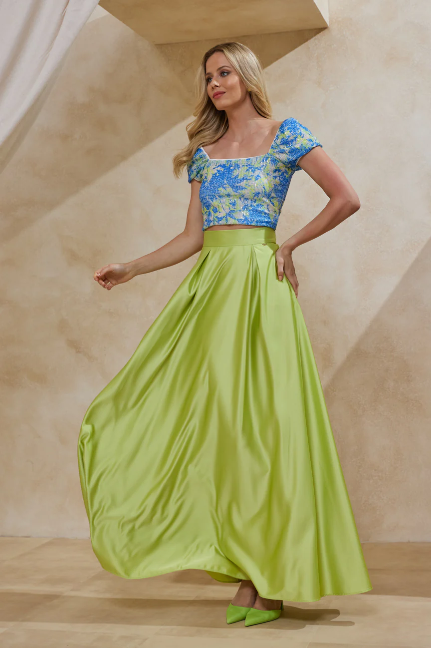 Maxi silk skirt