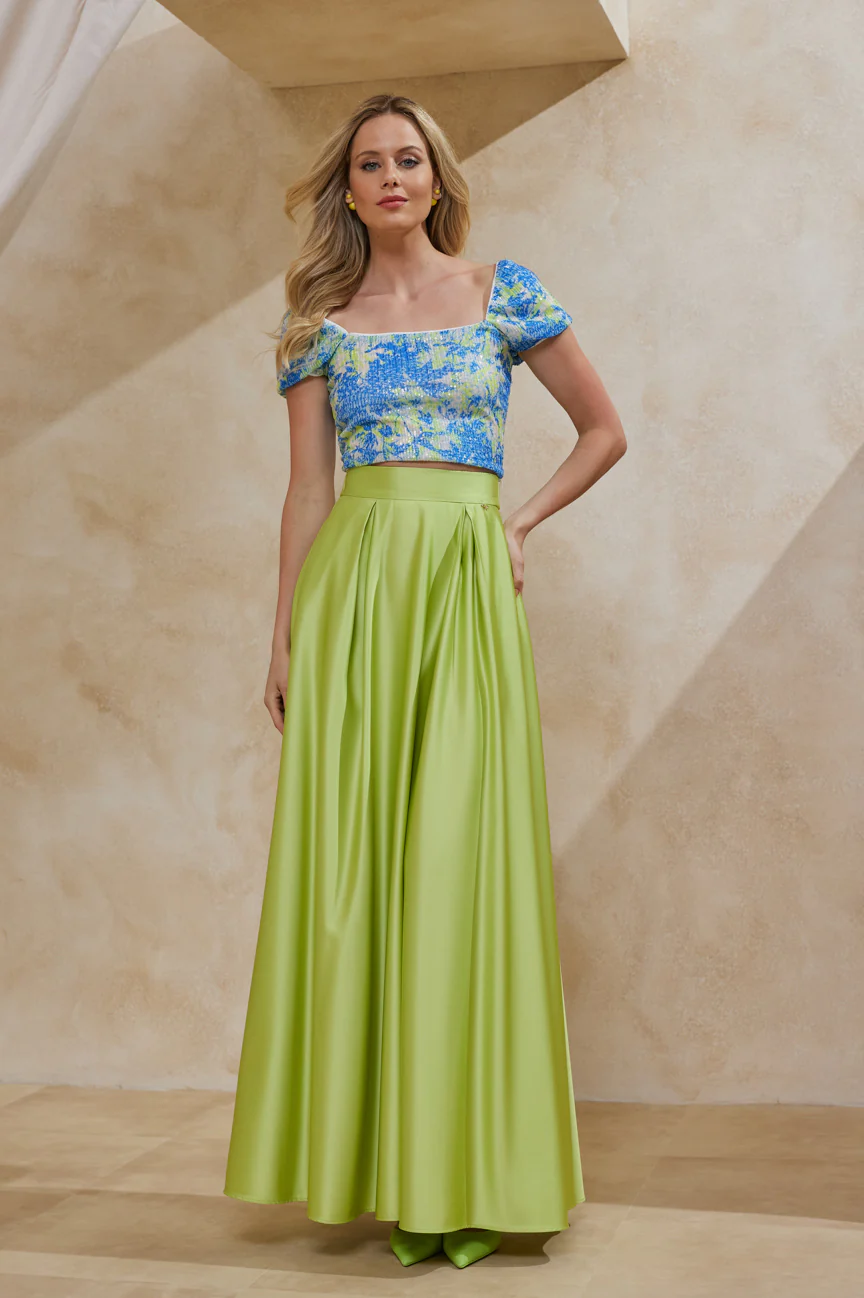 Maxi silk skirt