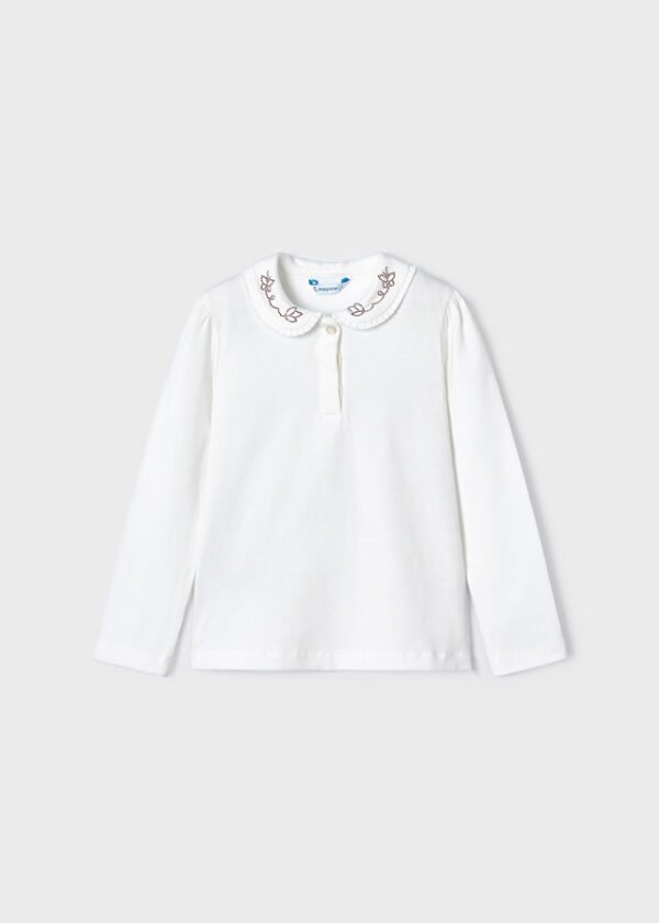 Girl embroidered neck cotton polo Better Cotton