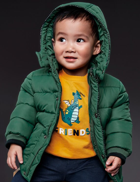 Baby jacket with detachable hood