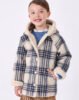 Girl double layer check coat