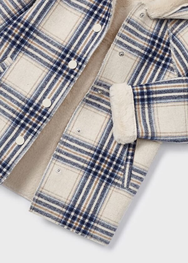 Girl double layer check coat