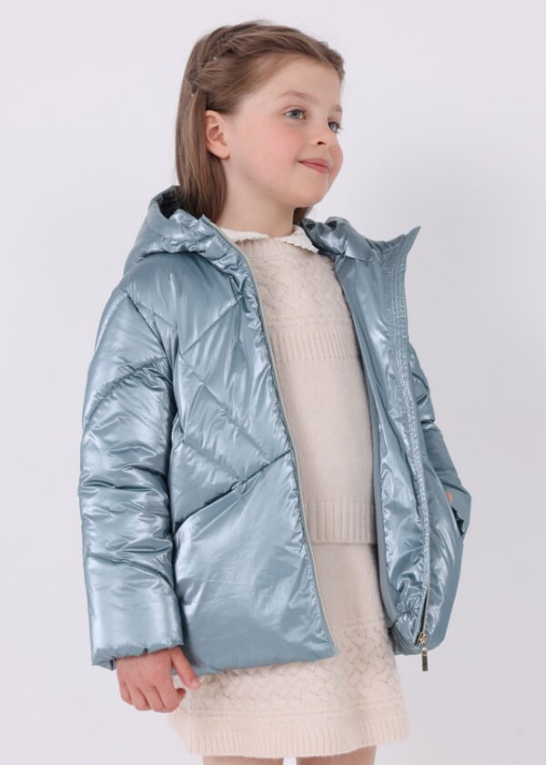 Girl metallic coat recycled fibres