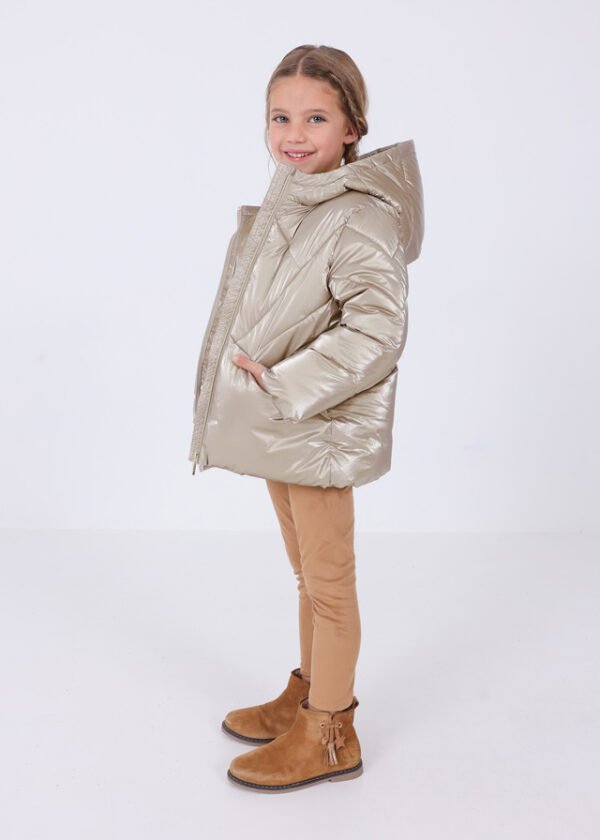 Girl metallic coat recycled fibres