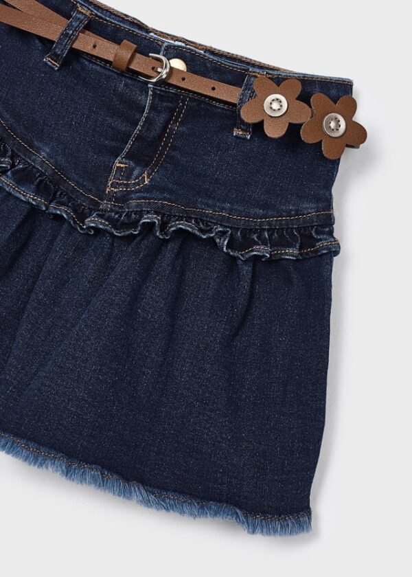 Girl denim skirt with belt