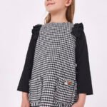 Girl ponte roma fabric combined dress