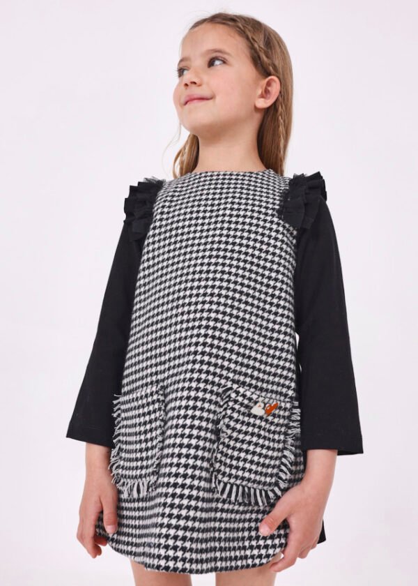 Girl ponte roma fabric combined dress