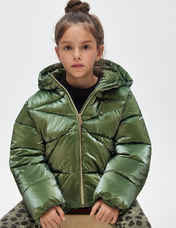 Girl metallic jacket recycled polyester