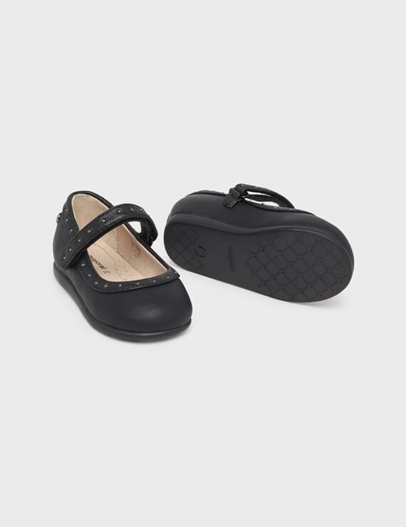 Baby studded ballet flats sustainable leather