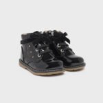 Baby patent leather boots sustainable leather