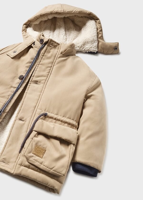 Baby parka with detachable hood