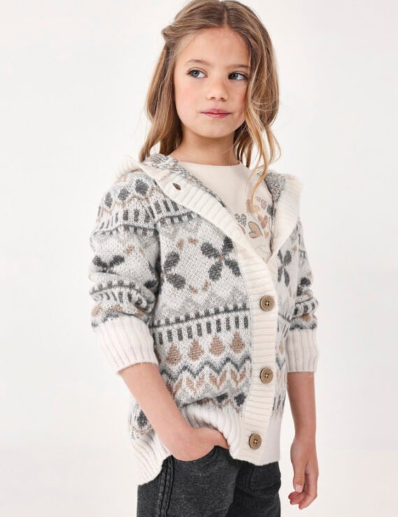 Girl jacquard cardigan