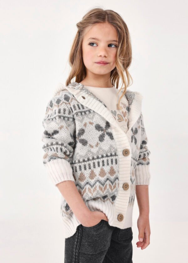 Girl jacquard cardigan